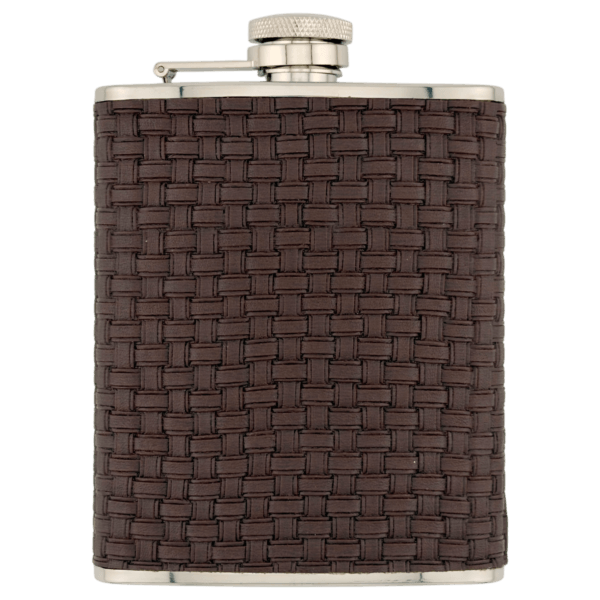 Flask Brown Basket Weave 6oz